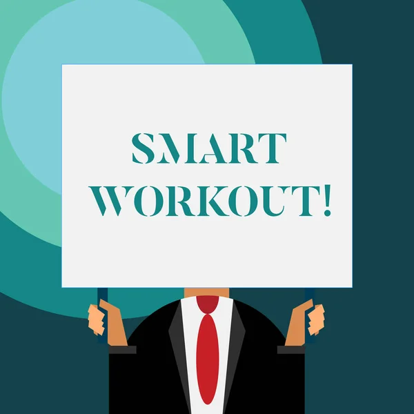 Εγγραφή σημειώματος που δείχνει Smart Workout. Business photo showcasing θέσει ένα στόχο που χαρτογραφεί ακριβώς τι πρέπει να κάνετε στην τακτοποίηση. — Φωτογραφία Αρχείου