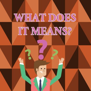 El yazısı metin yazma ne anlama geliyor soru. Kavram anlamını soran bir şey söyledi ve kafa üzerinde soru Marks ile her Iki Arms yetiştirmek Confused Işadamı anlamıyorum dedi.