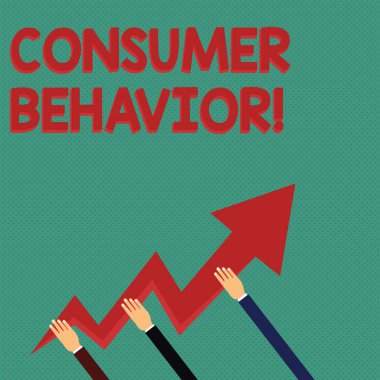 Tüketici davranışını gösteren kavramsal el yazısı. Bireysel müşterilerin marka Hands Holding Zigzag yıldırım ok Işaret ve yukarı gidiş ile etkileşim nasıl iş fotoğraf metin çalışması.