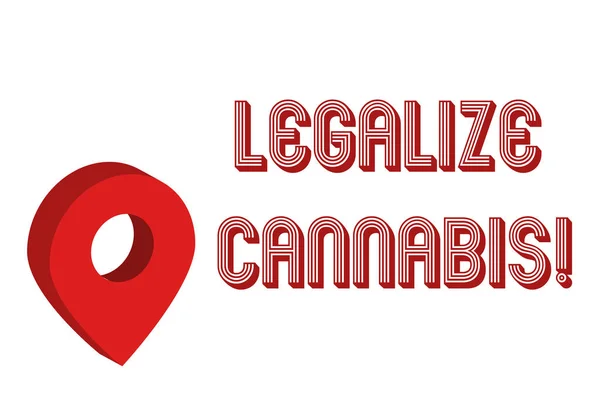 合法化大麻を示すメモを書く。レクリエーション大麻の使用を合法化法律を紹介するビジネス写真を紹介全国地図ロケータチャートマーカーのプレースホルダの位置ポインタシグナリングレーダー. — ストック写真