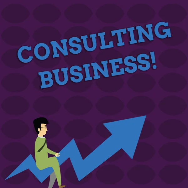 Pisanie pisma ręcznego Consulting Business. Pojęcie znaczenie doradztwo firmy eksperci dają profesjonalne doradztwo biznesmen z okularami jazda krzywym kolor strzałka wskazując dzieje się. — Zdjęcie stockowe