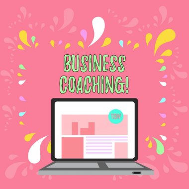 Iş koçluğu gösteren kavramsal el yazısı. İş fotoğraf metni çalışanların daha aktif hale gelmesine yardımcı olmak bir uzman laptop Web sitesi ana ekran web arama ile açık açık danışmanlık.