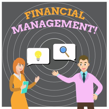 Finansal yönetimi gösteren kavramsal el yazısı. Para ve fonlar yönetmek için verimli ve etkili bir yol vitrinde iş fotoğraf iş ortakları meslektaşı ortaklaşa sorun çözüm arayışı.