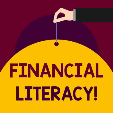 Mali okuryazarlığı gösteren Not yazma. İş fotoğraf vitrinde anlayın ve para nasıl çalıştığını bilgili adam el büyük kağıt kravat dize başparmak ve indeks parmak tutun.