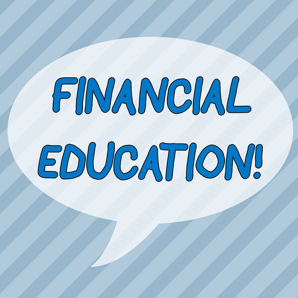 Handwriting text writing Financial Education. Concept meaning Understanding Monetary areas like Finance and Investing Infinite Diagonal Pattern of Dark and Light Blue Stripes Slanting Lines.