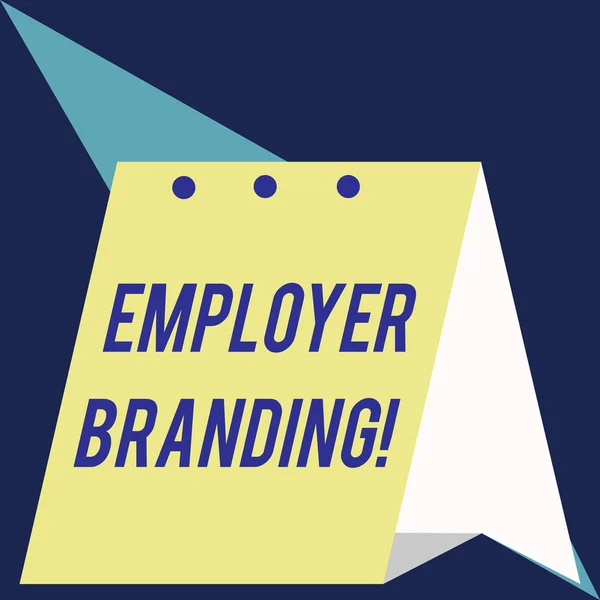 Writing note showing Employer Branding. Business photo showcasing promoting company employer choice to desired target group Modern fresh and simple design of calendar using folded paper material.
