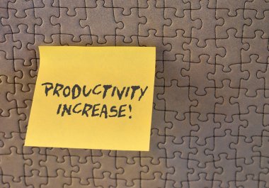 Verimlilik artışı gösteren Not yazma. İş fotoğraf vitrine daha fazla şey yapmak ürün giriş kare kağıt parçası Gösterim ünitesi başına çıktı dokulu cam pencereye sopa.