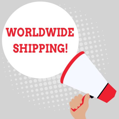 Dünya çapında sevkiyat gösteren Not yazma. İş fotoğraf vitrine deniz navlun teslim mal uluslararası sevkiyat ofisi işçi Sunglass boş beyaz tahta toplantı sunumu.