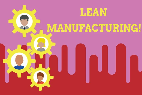 Písemná konceptuální písmo ukazující Lean Manufacturing. Text pro obchodní fotografie minimalizace odpadu bez obětnění produktivity Převodovitý obrázek rámeček rodinné obrázky celá rodinná fotka. — Stock fotografie