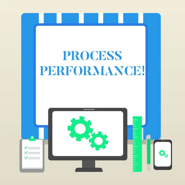 Perforanalysisce почерка текста процесса. Концепция, означающая, что процесс принятия мер эффективно отвечает организациям Объективная концепция ПК Монитор мобильного буфера обмена линейки устройств шариковая ручка . — стоковое фото