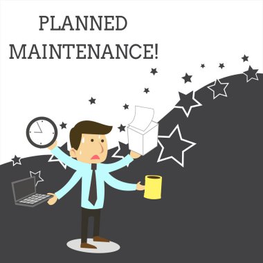 Word yazma metin planlı bakım. Check UPS için iş konsepti düzenli bazda planlanan yapılır erkek çalışan Yöneticisi çok silahlı multitasking Meet son tarihi vurguladı.