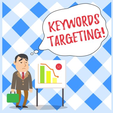 Word yazma metin anahtar sözcükler hedefleme. Kullanım Ilgili kelimeler için iş kavramı arama motorları Işadamı katip kısa Case ayakta beyaz tahta azalan çubuk grafik ile yüksek rütbe almak için.