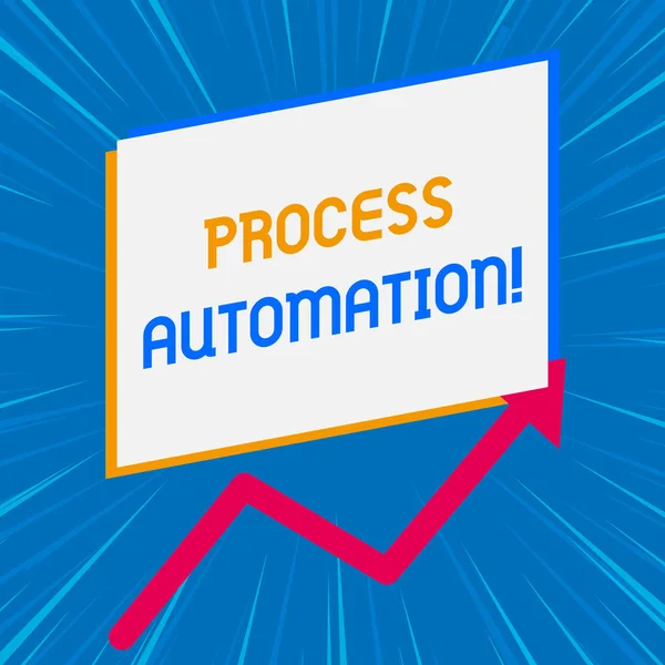 Handschrift tekst schrijven procesautomatisering. Concept zin transformatie gestroomlijnde robotica om redundantie te voorkomen een lege rechthoek boven een andere pijl zigzag opwaarts stijgende verkoop. — Stockfoto