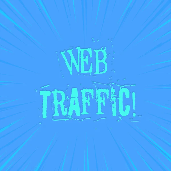 Text sign showing Web Traffic. Conceptual photo amount of data sent and received by visitors to website photo of Light shines on the edges centre is not exposed any glow.