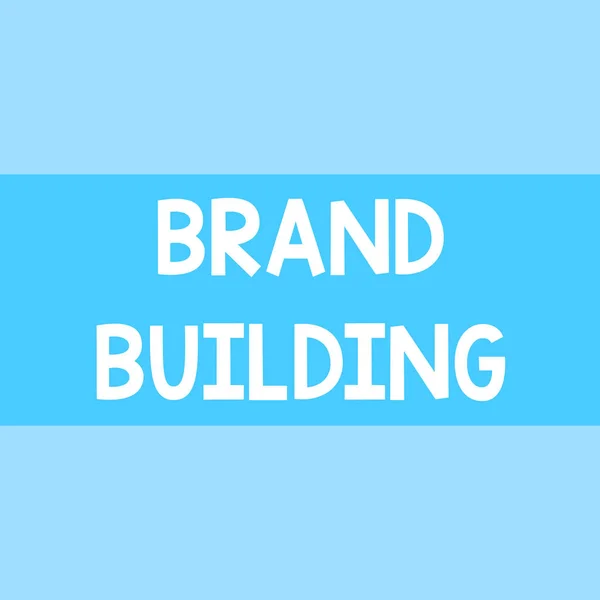 A Brand Buildinget bemutató levél. Üzleti fotó bemutatása A tudatosság növelése Vállalat létrehozása és népszerűsítése Tér téglalap papír lap tele van teljes létrehozása minta téma. — Stock Fotó
