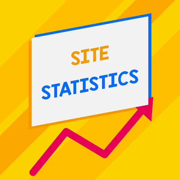 サイト統計を示す概念的な手書き入力。ビジネス写真は、特定のウェブサイトへの訪問者の行動の測定を示す別のジグザグ上の空白の長方形は、販売を増加. — ストック写真