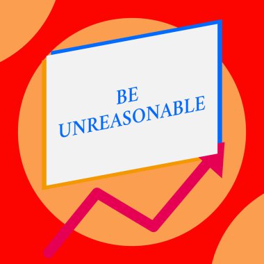 Mantıksız Ol 'u gösteren bir not yazıyorum. İş fotoğrafı gösterimi uygulamalı gerçeklere uygun davranmayarak başka bir okun üzerindeki boş dikdörtgen yukarı doğru satışı artırıyor.