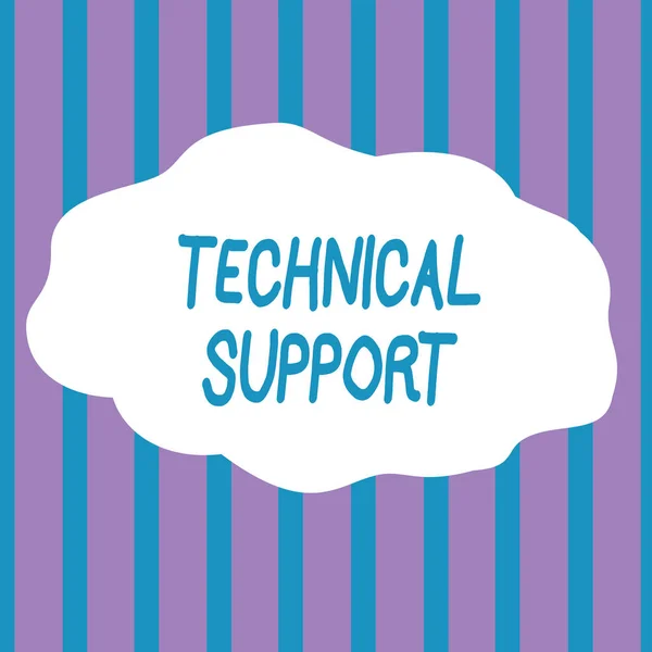 Text sign showing Technical Support. Conceptual photo Repair and advice services to users of their products Seamless Vertical Stripes Pattern in Blue and Violet Alternate Color Strip.