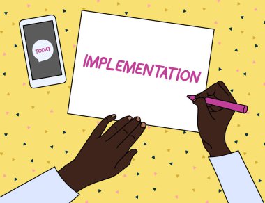 Kelime yazma metni Uygulaması. Etkin ya da etkili bir şey yapma süreci için iş konsepti Üst Görünümlü Adam Boş Kalem İşaretleyici Akıllı Telefon Mesaj Simgesi Yazıyor.