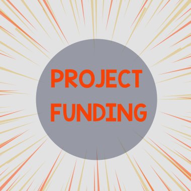 Kelime yazma Proje Fonu. Daha büyük ve başarılı bir Güneş patlaması yaratmak için para ödemeye yönelik iş konsepti Sarı Turuncu Pastel Işınlar Derinliği ve Perspektifi.