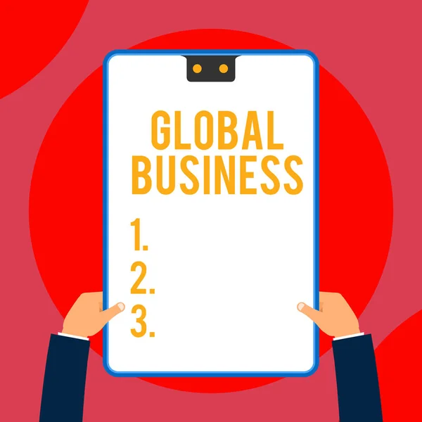 Текстовый знак "Глобальный бизнес". Концептуальные фото Торговля и бизнес-система, которую компания делает по всему миру . — стоковое фото