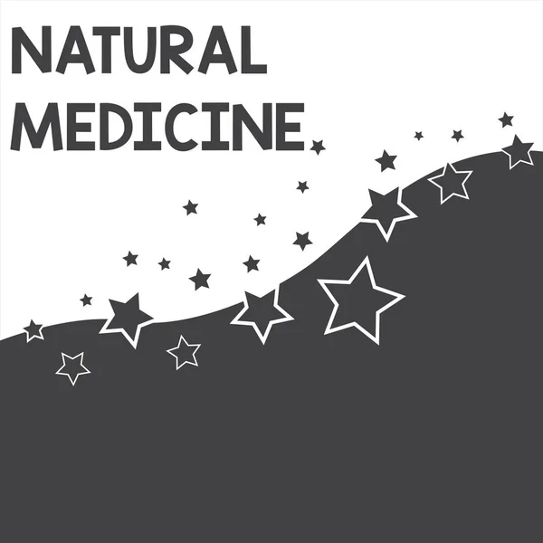 Πινακίδα κειμένου που δείχνει φυσική ιατρική. Εννοιολογική φωτογραφία οποιοδήποτε από τα διάφορα συστήματα επούλωσης ή θεραπεία της νόσου αφηρημένη φωτογραφία μαύρο και λευκό φόντο αστέρια και Wave Yin Yang στυλ. — Φωτογραφία Αρχείου