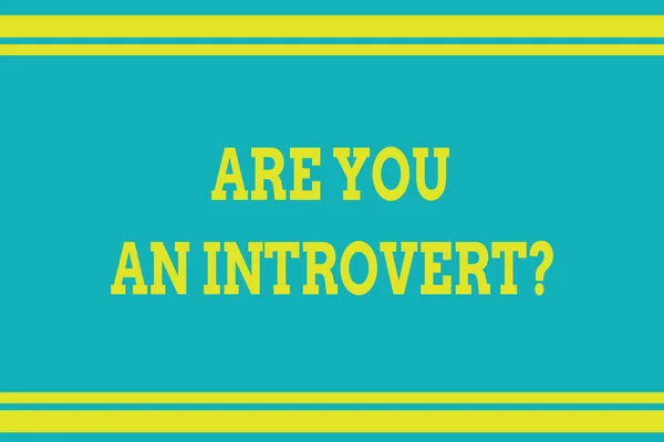 Word writing text Are You An Introvertquestion. Business concept for demonstrating who tends to turn inward mentally Seamless horizontal lines background drawing lines. Up and down stripes. — 图库照片