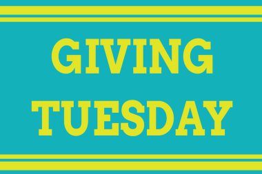 Salı 'ya Kelime Yazma Mesajı. Uluslararası hayırseverlik günü için iş konsepti. Hashtag aktivizmi. Kusursuz yatay çizgiler. Yukarı ve aşağı çizgiler..