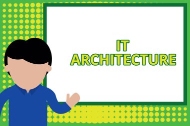 Kelime yazma metni. Mimarlık. Mimarlık için iş kavramı, projeye işaret eden beyaz tahtada duran genç adamın genel yapı sürecine uygulanır. fotoğraf sanatı.