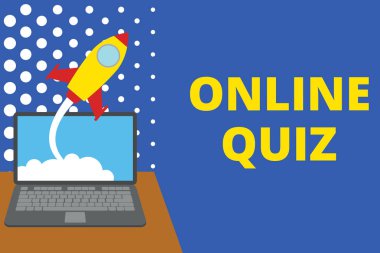 Online Quiz 'i gösteren not yazılıyor. İş fotoğraflama oyunu ya da İnternet 'te yayınlanan başarılı roket fırlatma arka planında geliştirme başlatılan bir zihin sporu.