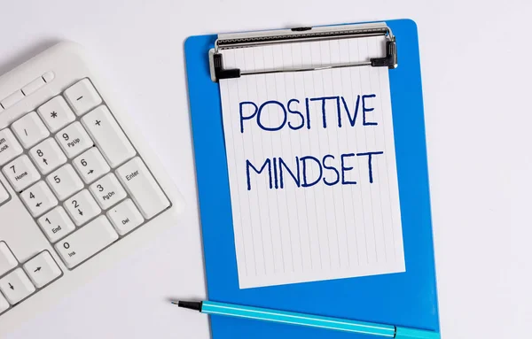 Text sign showing Positive Mindset. Conceptual photo mental attitude in wich you expect favorable results. — Stock Photo, Image