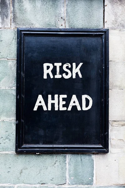 Word writing text Risk Ahead. Business concept for A probability or threat of damage, injury, liability, loss. — Stock Photo, Image