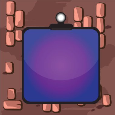 Renkli bir arkaplanda renkli bir pano. Yüzeye kağıt yapıştırmak için üstünde ataç olan küçük bir tahta. Boş boşluğu olan boş tahta çerçeve.