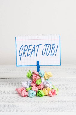 Kelime yazma metin Great Job. Çok iyi yapmış bir şey için birini öven kullanılan iş konsepti.