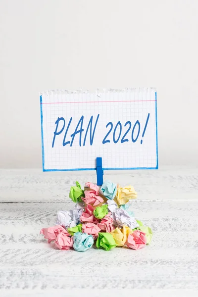 단어 쓰기 텍스트 계획 2020. 내년 의 성과를 위한 세부 제안을 위한 비즈니스 컨셉. — 스톡 사진