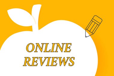 Çevrimiçi İncelemeleri gösteren not yazma. İş fotoğrafı vitrinE Ürün değerlendirmesi Müşteri geri bildirimi Apple Formunda Boş Beyaz Kopya Alanı Işaret Web Sitesi Kalem Anahat yayınlamak.