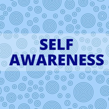 Öz Farkındalık gösteren not yazma. Bir duruma veya olaylara doğru bir göstericibilincini gösteren İş fotoğrafı Çoklu Katman Farklı Boyut Eşmerkezli Çevreler Diyagramı Yineleme