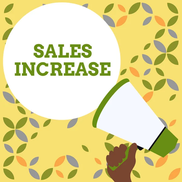 単語の書き込みテキストの売上増加。売り上げを伸ばす方法を見つけてビジネスを成長させるためのビジネスコンセプト. — ストック写真