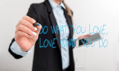 Do What You Love What You Do You Do You Do İş fotoğraf size daha iyi yerlerde çalışmak için zevk şeyler yaparken mümkün vitrine sonra iş ile siyah suit kavramı dijital iş