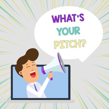 S Is Your Pitch sorusunu gösteren kavramsal el yazısı. Loudhailer Bubble Announce içine Laptop aracılığıyla Konuşan ses veya müzik sesi Man Mülkiyet hakkında soran İş fotoğraf metin.