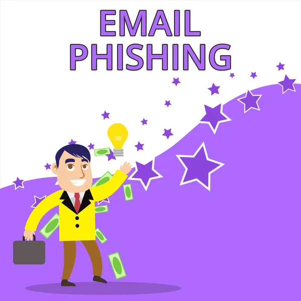 Szöveges jel mutatja E-mail adathalászat. Fogalmi fotó e-maileket, amelyek linket weboldalak terjesztésére malware sikeres üzletember vagy Clerk generálása jó ötlet, vagy Finding megoldás. — Stock Fotó