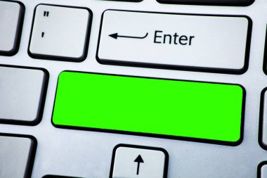 Tasarım iş kavramı boş kopya metin şablonu klavye tuşu niyeti kadar promosyon malzeme sahte Web afiş oluşturmak bilgisayar yansıma mesaj