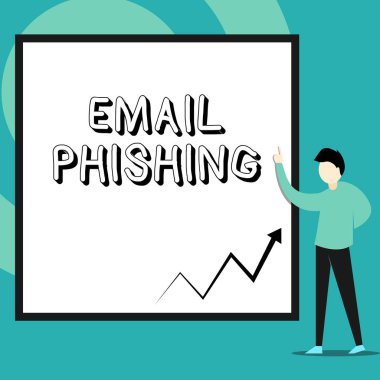 E-posta Kimlik Avı gösteren kavramsal el yazısı. Boş dikdörtgen Geometrik arka plan işaret ayakta kötü amaçlı yazılım Adam dağıtan web sitelerine bağlantı olabilir İş fotoğraf metin E-postalar.