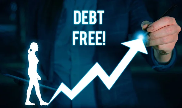 Debt Free'i gösteren bir not yazıyorum. İş fotoğraf vitrin herhangi bir kişi ya da şirketler kadın giyim resmi iş elbisesi akıllı cihaz sunan herhangi bir para ya da bir şeyler sahibi değildir. — Stok fotoğraf