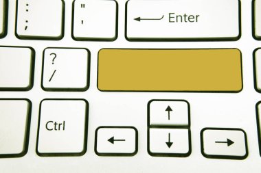 Tasarım iş kavramı boş kopya metin şablonu klavye tuşu niyeti kadar promosyon malzeme sahte Web afiş oluşturmak bilgisayar yansıma mesaj