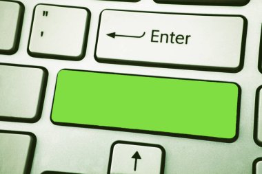 Tasarım iş kavramı boş kopya metin şablonu klavye tuşu niyeti kadar promosyon malzeme sahte Web afiş oluşturmak bilgisayar yansıma mesaj