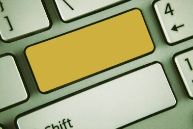 Tasarım iş kavramı boş kopya metin şablonu klavye tuşu niyeti kadar promosyon malzeme sahte Web afiş oluşturmak bilgisayar yansıma mesaj