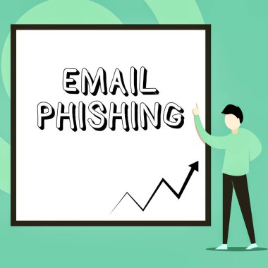 E-posta Kimlik Avı gösteren kavramsal el yazısı. Boş dikdörtgen Geometrik arka plan işaret ayakta kötü amaçlı yazılım Adam dağıtan web sitelerine bağlantı olabilir İş fotoğraf metin E-postalar.