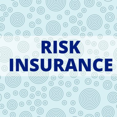 Risk Sigortası'nı gösteren not yazma. Sorumluluk kapsamına Karşı Kayıp Hasar Olasılığını Gösteren İş fotoğrafı Çoklu Katman Farklı Boyut Eşmerkezli Çevreler Diyagramı Tekrar Deseni.