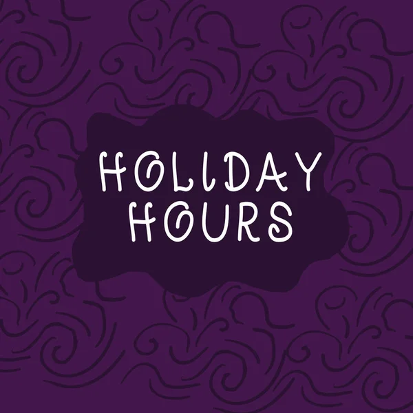 Conceptual hand writing showing Holiday Hours. Business photo showcasing employee receives twice their normal pay for all hours Floral Outline Freehand Baroque Style Seamless Pattern Idea. — Stock Photo, Image
